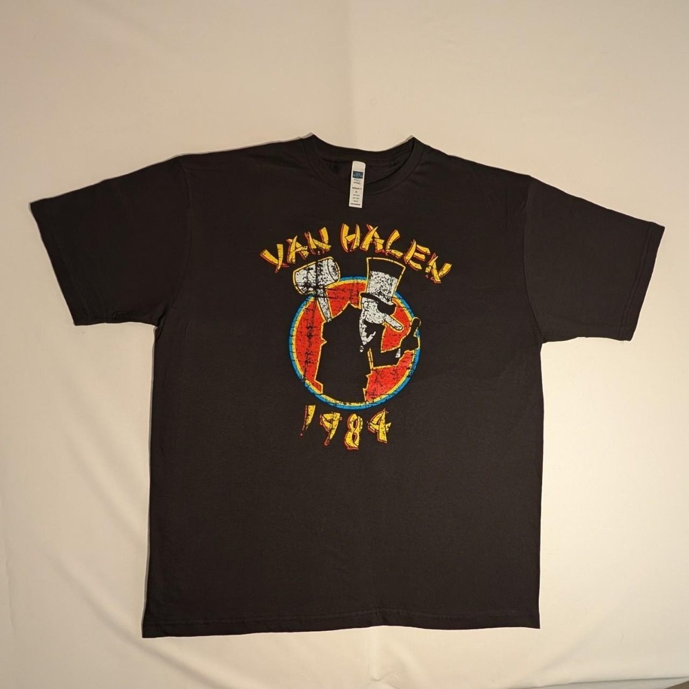 Van Halen 1984 Distressed Graphic Band Tee Black XL Rock Shirt